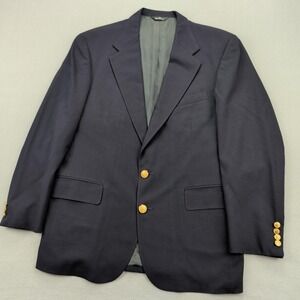 Vintage Polo University Club Ralph Lauren Blazer Mens 42 Navy Wool Gold USA 80s